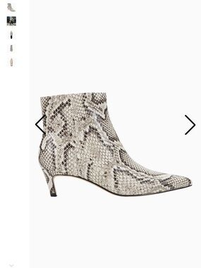 Marc Fisher Itzia Snake-Print Pointed Kitten Heel Ankle Boot